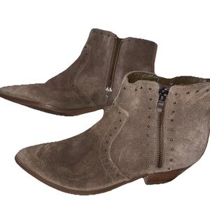Women's Suede Ankle Boots. Zippers on both sides (one for decoration) 7.5M